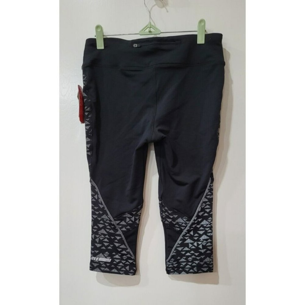 NWT Woman's Sz M BIOVIZ Invigorating Stretch Poly Blend Reflective Crop Leggings